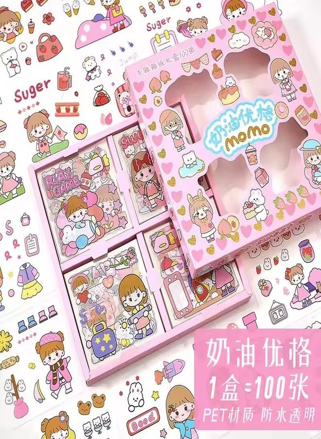 KmCho Long Box Stickers-200 Sheets Kawaii Aesthetic Stickers for Scrapbooking, Journaling, DIY Crafts & Gifts-Cute Girls Travel-Themed Paper Stickers for Kids,Teens & Stationery Lovers DN-2 - Image 2