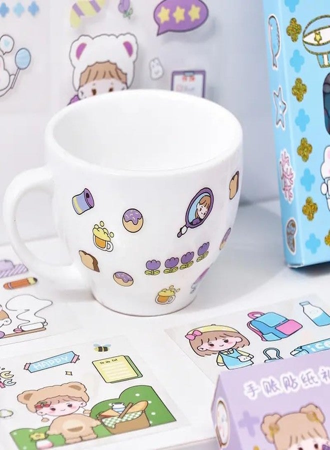 KmCho Long Box Stickers-200 Sheets Kawaii Aesthetic Stickers for Scrapbooking, Journaling, DIY Crafts & Gifts-Cute Girls Travel-Themed Paper Stickers for Kids,Teens & Stationery Lovers DN-2 - Image 4