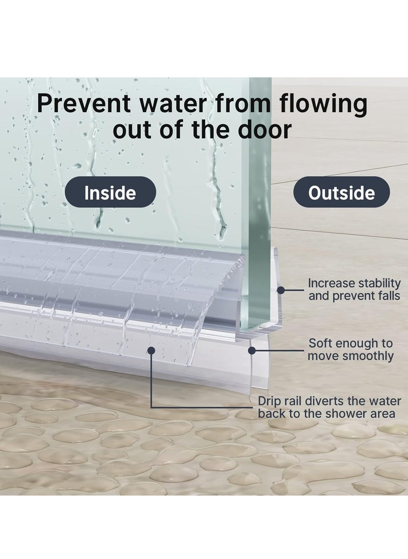 ABBASALI - Door Bottom Slide Threshold Waterproof Strip Weather Rubber Shower Door Seal - Image 1