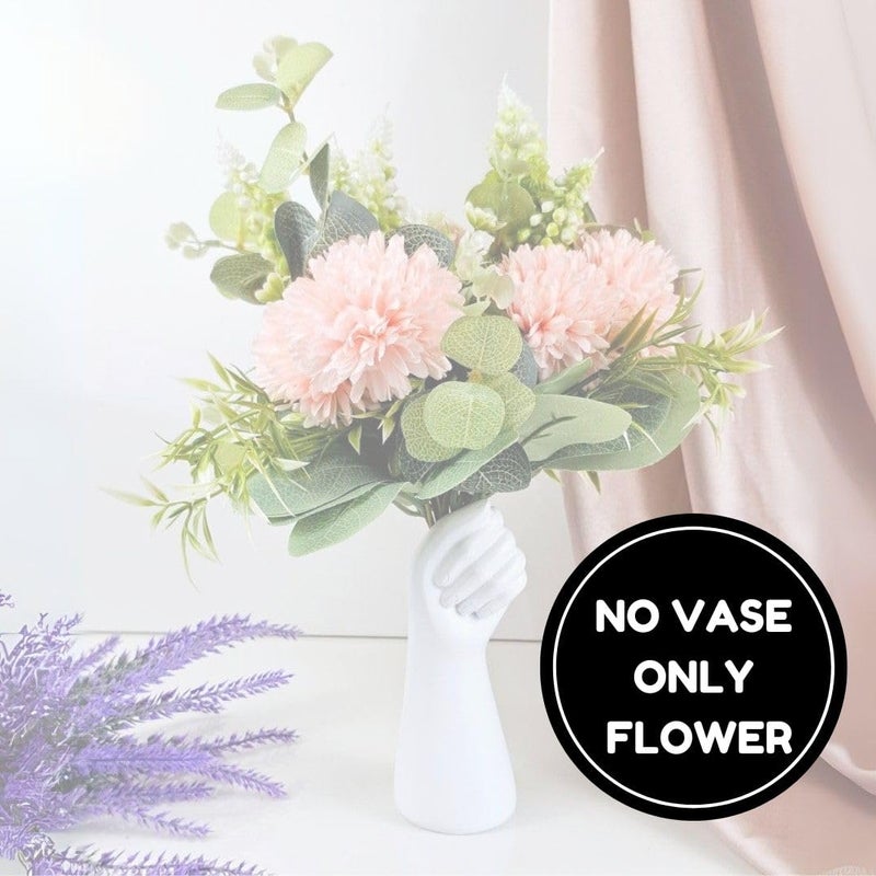 Satyam Kraft SATYAM KRAFT 1 Pcs Artificial Dahlia Ball Flower Stick for Home Office Bedroom Balcony Wedding Decoration and Craft Without Vase Pot Pink - Image 5