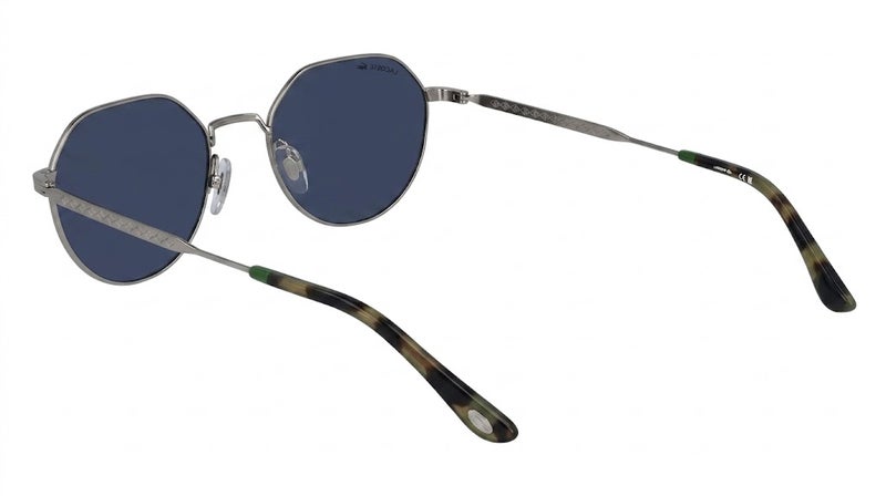 Lacoste L270S 045 56 Geometric Sunglasses For Men, Gunmetal Frame With Blue Lenses - Image 3
