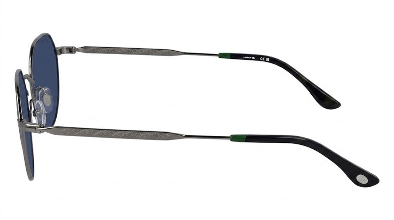 Lacoste L270S 045 56 Geometric Sunglasses For Men, Gunmetal Frame With Blue Lenses - Image 4