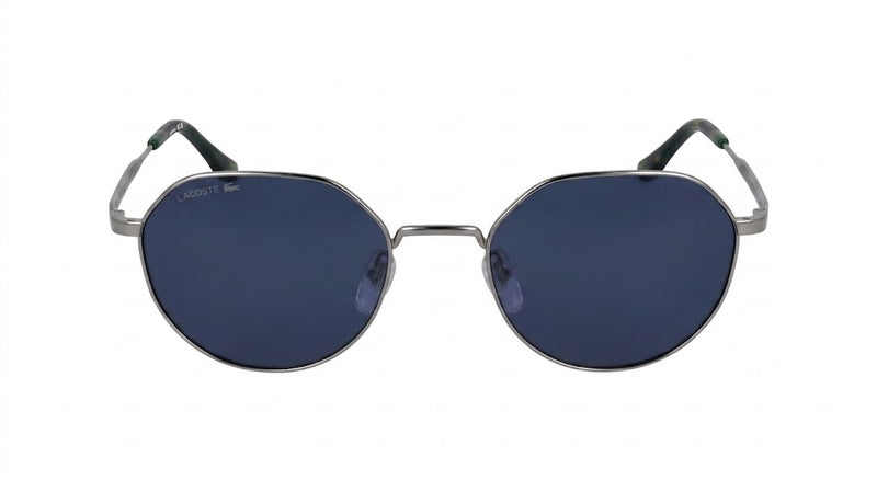 Lacoste L270S 045 56 Geometric Sunglasses For Men, Gunmetal Frame With Blue Lenses - Image 2