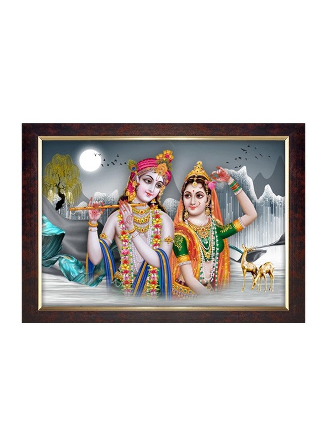Dharvika Innovations Dharvika Innovations Radha Krishna Photo Frame Big Size Home Decoration with Sparkle Coated Lamination (14x20 Inch) - 20530 - Image 1