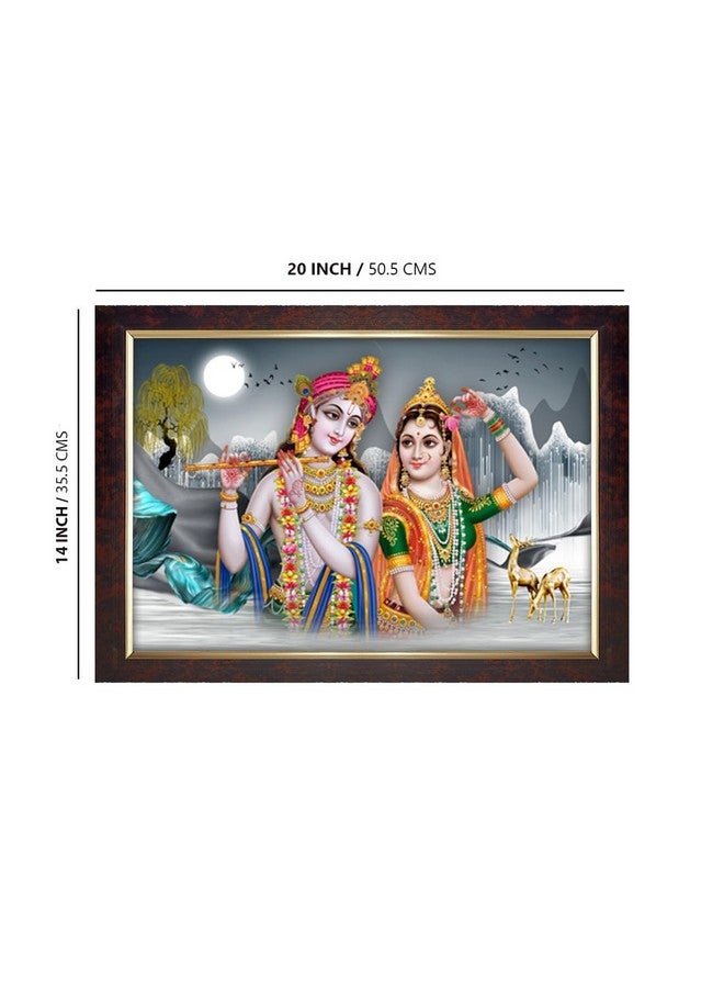 Dharvika Innovations Dharvika Innovations Radha Krishna Photo Frame Big Size Home Decoration with Sparkle Coated Lamination (14x20 Inch) - 20530 - Image 2