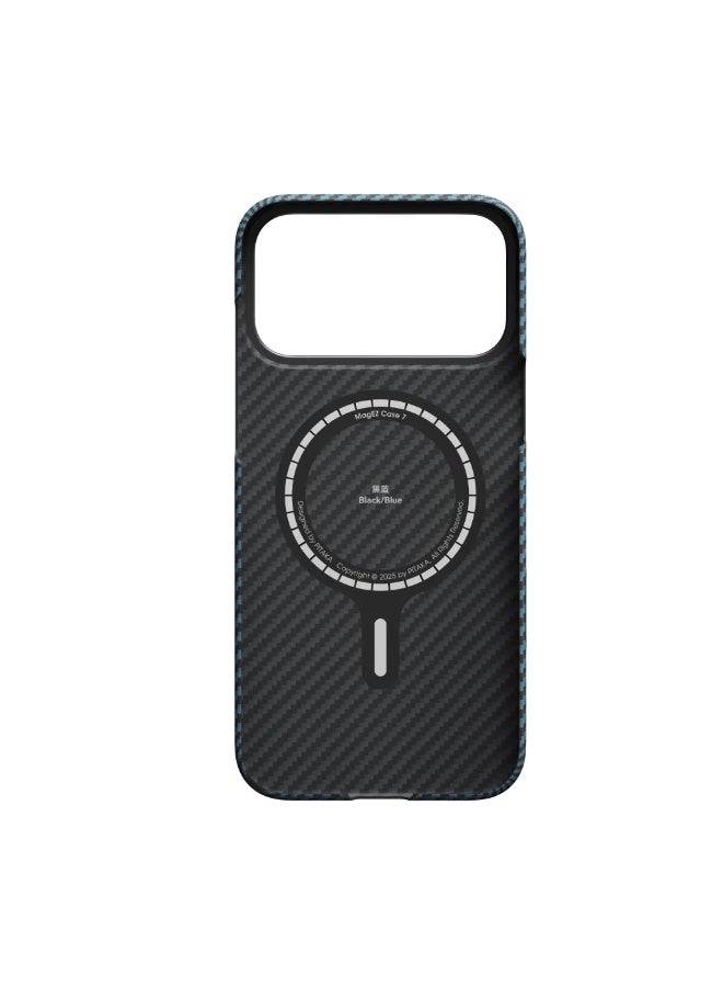 PITAKA iPhone 17 Pro Max Ultra-Slim Case 1500D Black/Blue (Twill) - Image 4