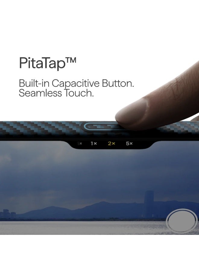 PITAKA iPhone 17 Pro Max Ultra-Slim Case 1500D Black/Blue (Twill) - Image 2