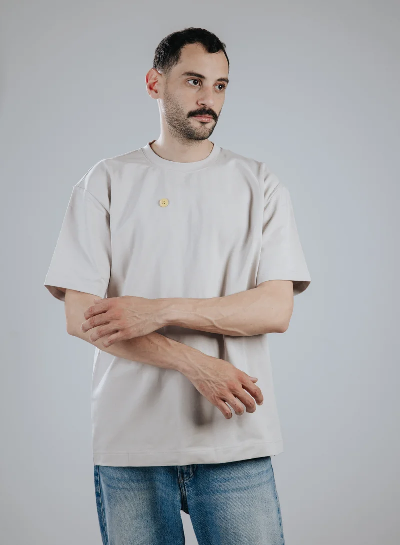 Snugface Snugface The Button Oversized Tshirts, Grey, SF15-6GRY, Size-S