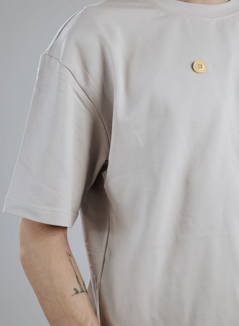Snugface Snugface The Button Oversized Tshirts, Grey, SF15-6GRY, Size-S