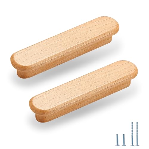 Evionlin Log Wood252 in 2 pcs Wood Drawer Knobs Pulls Handles Kitchen Cabinets Furniture Dresser Wardrobe Cupboard Drawer Knobs Pulls Handle - Image 1