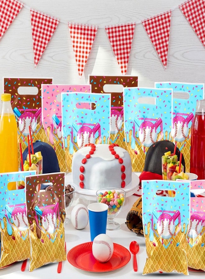 Glenmal 50 Pcs Baseball Ice Cream Drip Party Favors Gift Bags Plastic Ice Cream Baseball Goodie Candy Treat Snack Bags for Birthday Party Supplies - Image 4