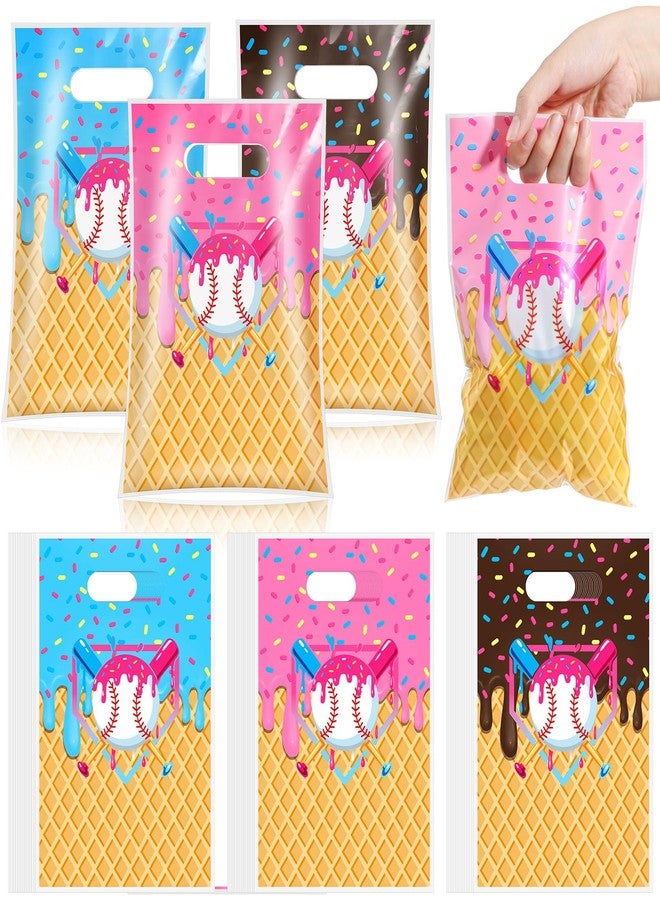 Glenmal 50 Pcs Baseball Ice Cream Drip Party Favors Gift Bags Plastic Ice Cream Baseball Goodie Candy Treat Snack Bags for Birthday Party Supplies - Image 1