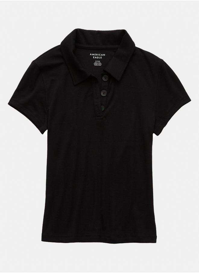 American Eagle AE Polo Hey Baby Tee  - Image 4