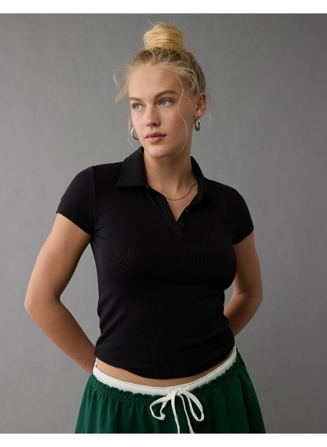 American Eagle AE Polo Hey Baby Tee  - Image 1
