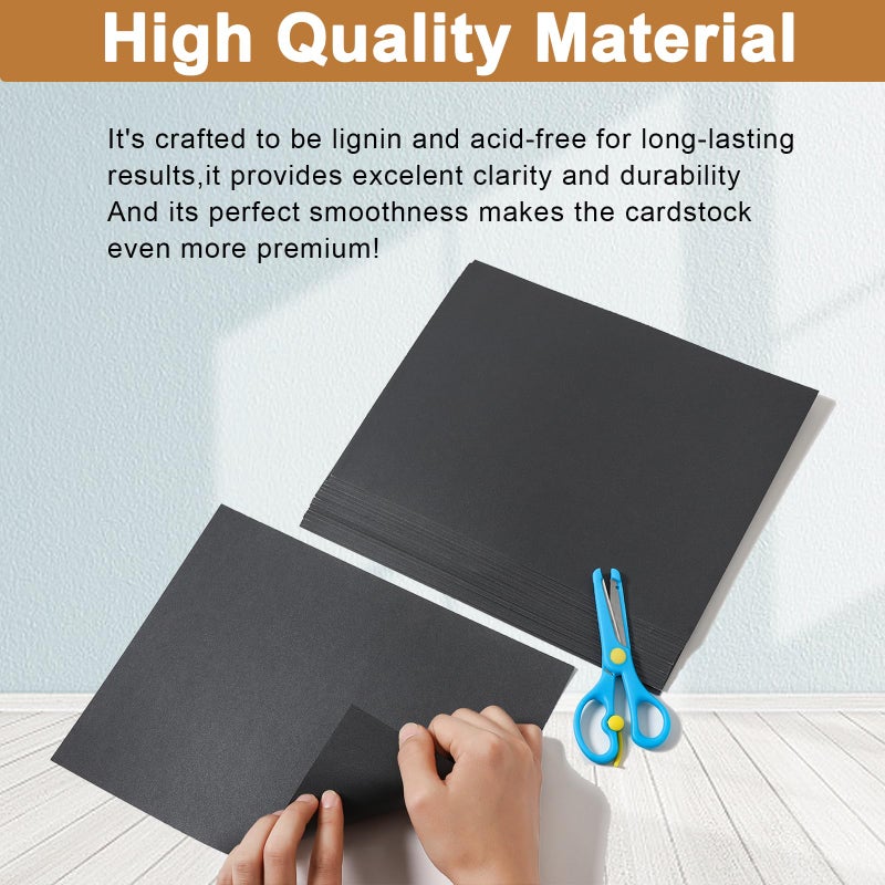 Silunkia 28 Sheets Shimmer Black Cardstock 8.5 x 11 Heavyweight Paper, 250gsm/92lb Black Construction Paper Card Stock for Making Card, Greeting Cards, Office, Scrapbooking, Wedding Invitations - Image 4