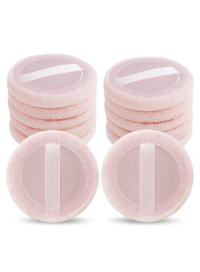 Sibba 12 Pcs Loose Powder Puff Pink Cotton Pads Face Body Makeup Velour With Ribbon Applicators Setting Round Make Up Eyeshadow Concealer Cosmetics Sponge - Image 1