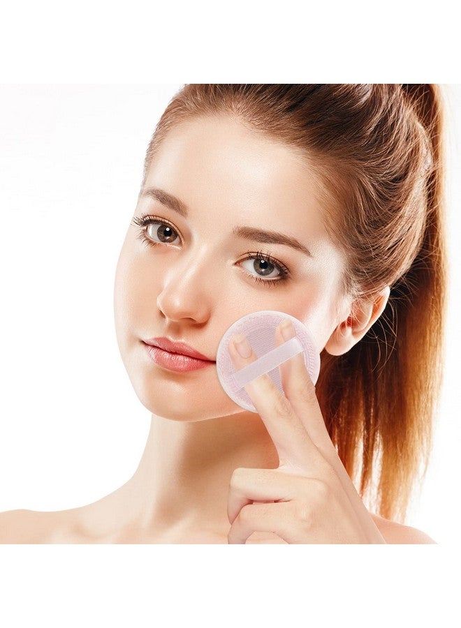Sibba 12 Pcs Loose Powder Puff Pink Cotton Pads Face Body Makeup Velour With Ribbon Applicators Setting Round Make Up Eyeshadow Concealer Cosmetics Sponge - Image 4