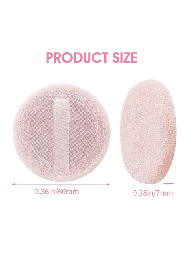 Sibba 12 Pcs Loose Powder Puff Pink Cotton Pads Face Body Makeup Velour With Ribbon Applicators Setting Round Make Up Eyeshadow Concealer Cosmetics Sponge - Image 5