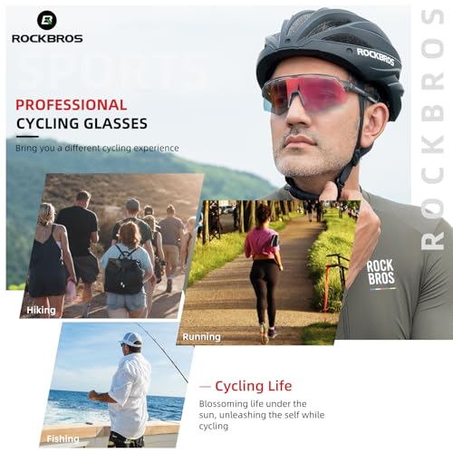 ROCKBROS Photochromic Cycling Glasses for Men Running Glasses for Women Mountain Bike Sunglasses - Image 5
