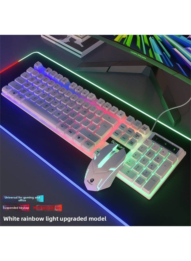 Mechanical Feel Keyboard Mouse Suit Wired Desktop Computer Notebook Game E-sports Typing Dedicated USB 
