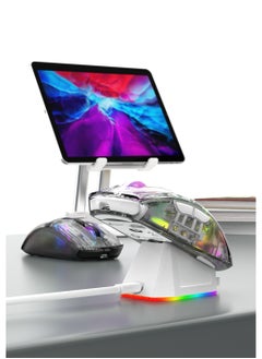 Fearlex Rechargeable Wireless Gaming Mouse | Transparent RGB Superlight Ergonomic 2.4 GHz Wireless Mouse with 4000 DPI | Programmable Wireless Gaming Mice with Magnetic charging base and Digital Display  - Image 5