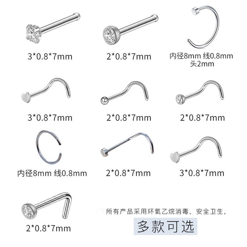 Disposable Piercing Gun Tool Kit with Nose Studs and Rings - Image 4