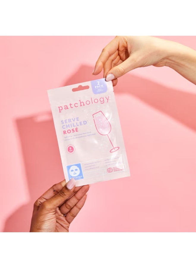 باتشولوجي قناع الوجه Patchology Serve Chilled Rose Sheet Mask (عبوة من قطعتين) - Image 2