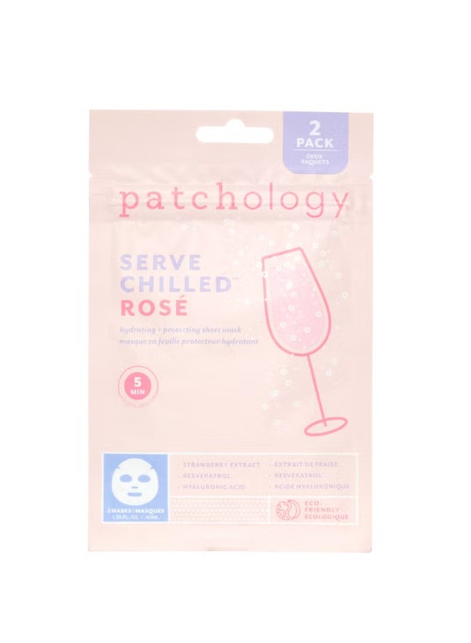باتشولوجي قناع الوجه Patchology Serve Chilled Rose Sheet Mask (عبوة من قطعتين) - Image 1