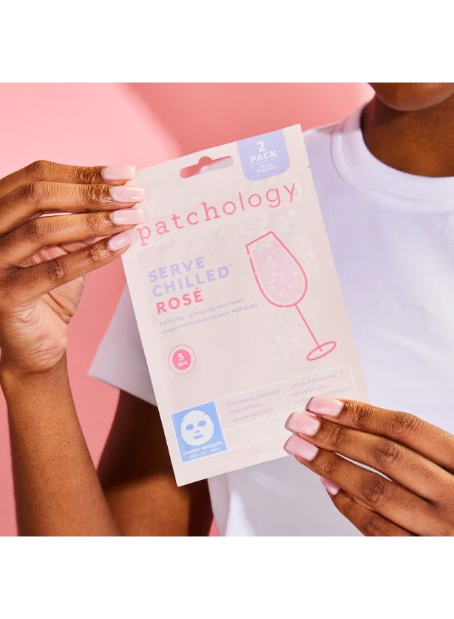 باتشولوجي قناع الوجه Patchology Serve Chilled Rose Sheet Mask (عبوة من قطعتين) - Image 3