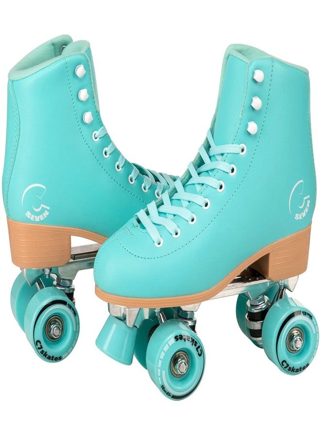 C SEVEN أحذية تزلج لطيفة من سي سيفن C7skates للبنات والبالغات (أزرق مخضر، مقاس 5 نسائي / مقاس 4 شبابي) - Image 3
