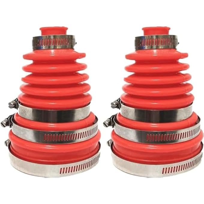 ريحني الورشة البيضاء 2PCS يونيفرسال سيليكون CV Vlocity CV Switch 5 بوصة 125130 مم ارتفاع 2 حذاء مع 8 قطع من الفولاذ المقاوم للصدأ اللون الأحمر - Image 2