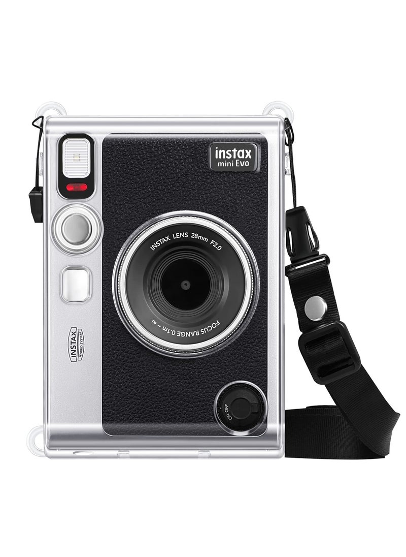 Beauenty Protective Case for Fujifilm Instax Mini EVO Camera Crystal Hard PVC Cover with Removable Shoulder Strap  - Image 2