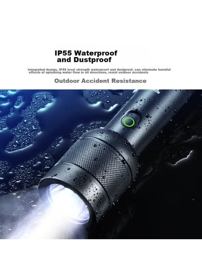 Philips LED Philips High-Intensity Flashlight 1000 Lumens Long-Range, 300 Meters, 4400mAh Long Battery Life, IP55 Waterproof, Type-C Rechargeable Outdoor Emergency Flashlight, SFL8286 - Image 2