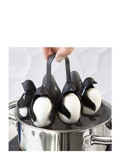 Kitchen Multifunctional Egg-Boiler Store and Serve Egg Holder, Penguin-Shaped Boiled Egg Cooker for Making Soft or Hard Boiled Eggs Holds 6 Eggs for Easy Cooking and Fridge Storage