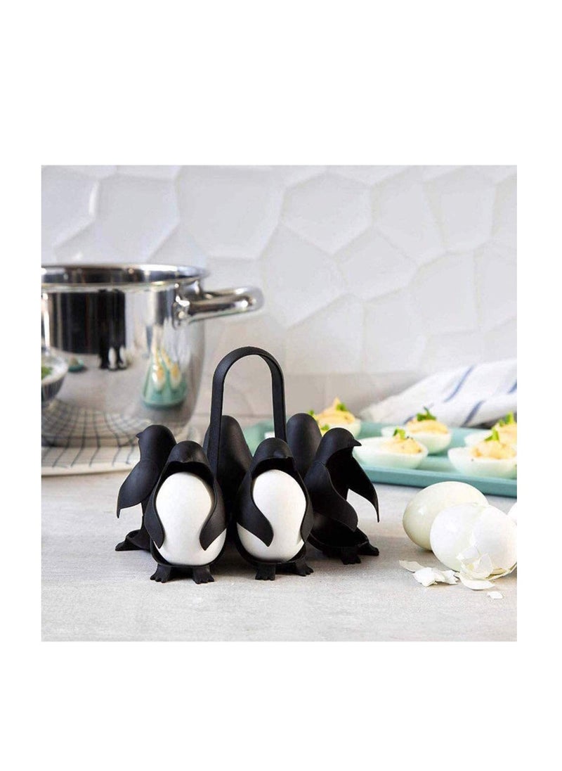 SYOSI - Kitchen Multifunctional Egg-Boiler Store and Serve Egg Holder, Penguin-Shaped Boiled Egg Cooker for Making Soft or Hard Boiled Eggs Holds 6 Eggs for Easy Cooking and Fridge Storage - Image 1