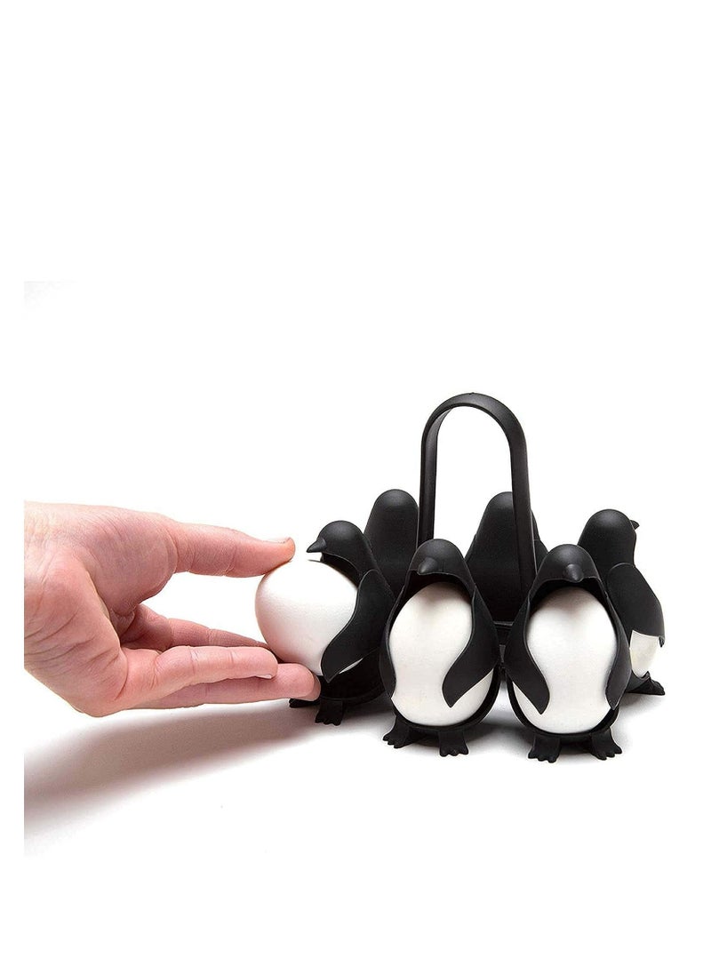SYOSI - Kitchen Multifunctional Egg-Boiler Store and Serve Egg Holder, Penguin-Shaped Boiled Egg Cooker for Making Soft or Hard Boiled Eggs Holds 6 Eggs for Easy Cooking and Fridge Storage - Image 1
