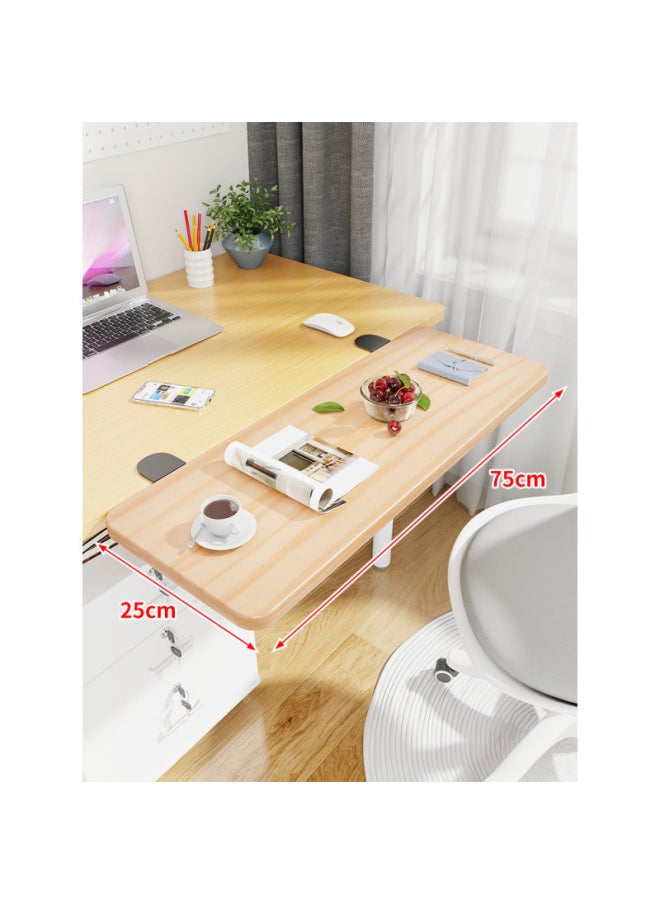 Desk Keyboard Desk Bracket Desktop Dormitory Computer Desk Station Board Folding Extending Hand Support Extending Widening-Pattern:Black Bracket + Log 75*25*1.2  - Image 1