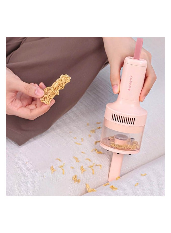 هاندي مكنسة كهربائية صغيرة للمنزل والسيارة لاسلكية محمولة باليد باللون الوردي - Image 3