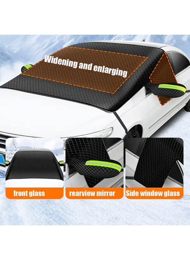 Black Large Snow Guard Car Windshield Sunshade For Winter Frost Protection - Image 3