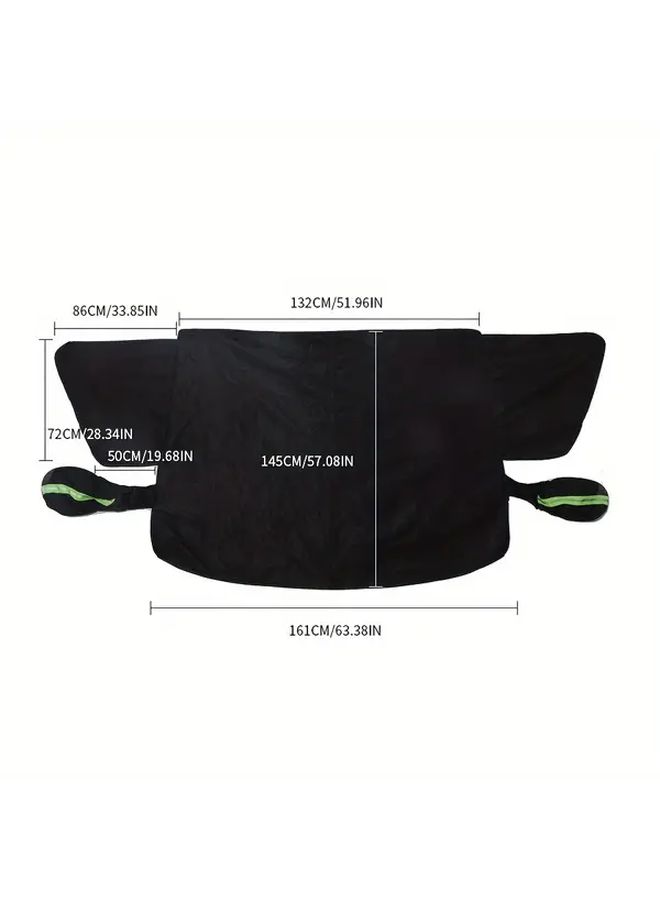 Black Large Snow Guard Car Windshield Sunshade For Winter Frost Protection - Image 2
