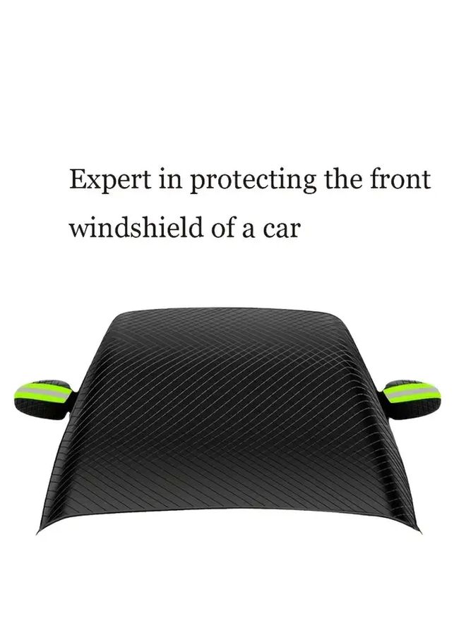 Black Large Snow Guard Car Windshield Sunshade For Winter Frost Protection - Image 1