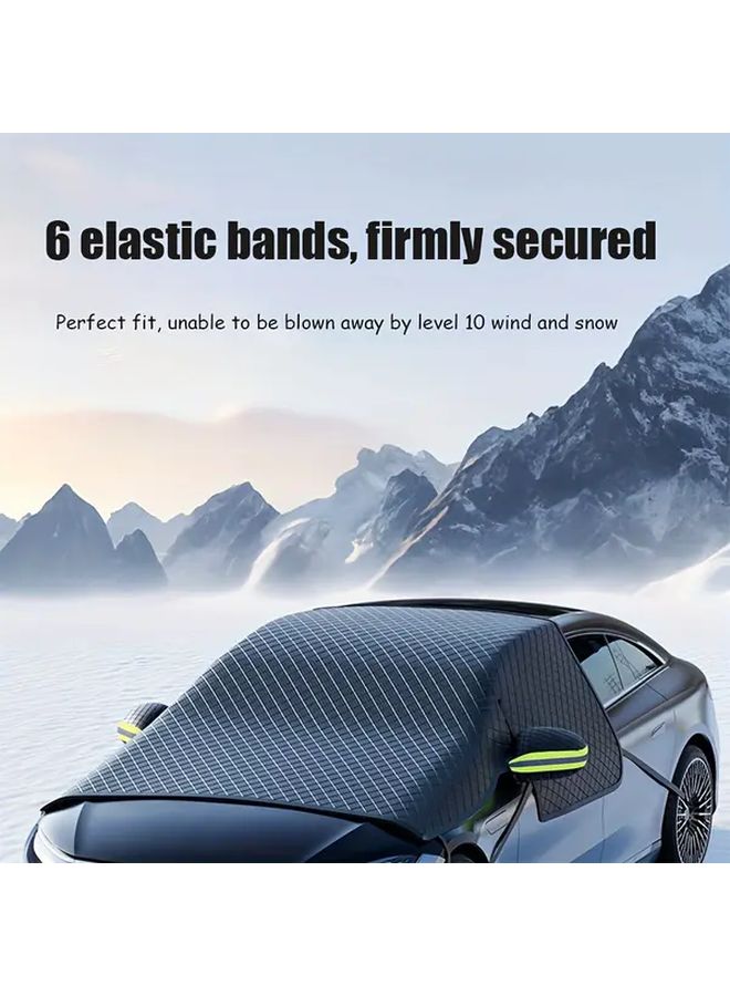 Black Large Snow Guard Car Windshield Sunshade For Winter Frost Protection - Image 5