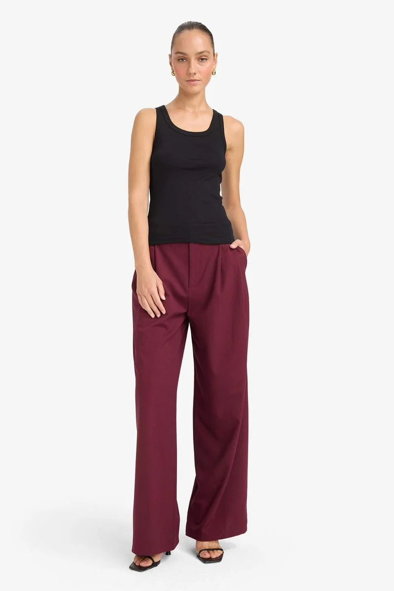 ديفاكتو Slim Fit Basic Camisole Round Collar Tank Top