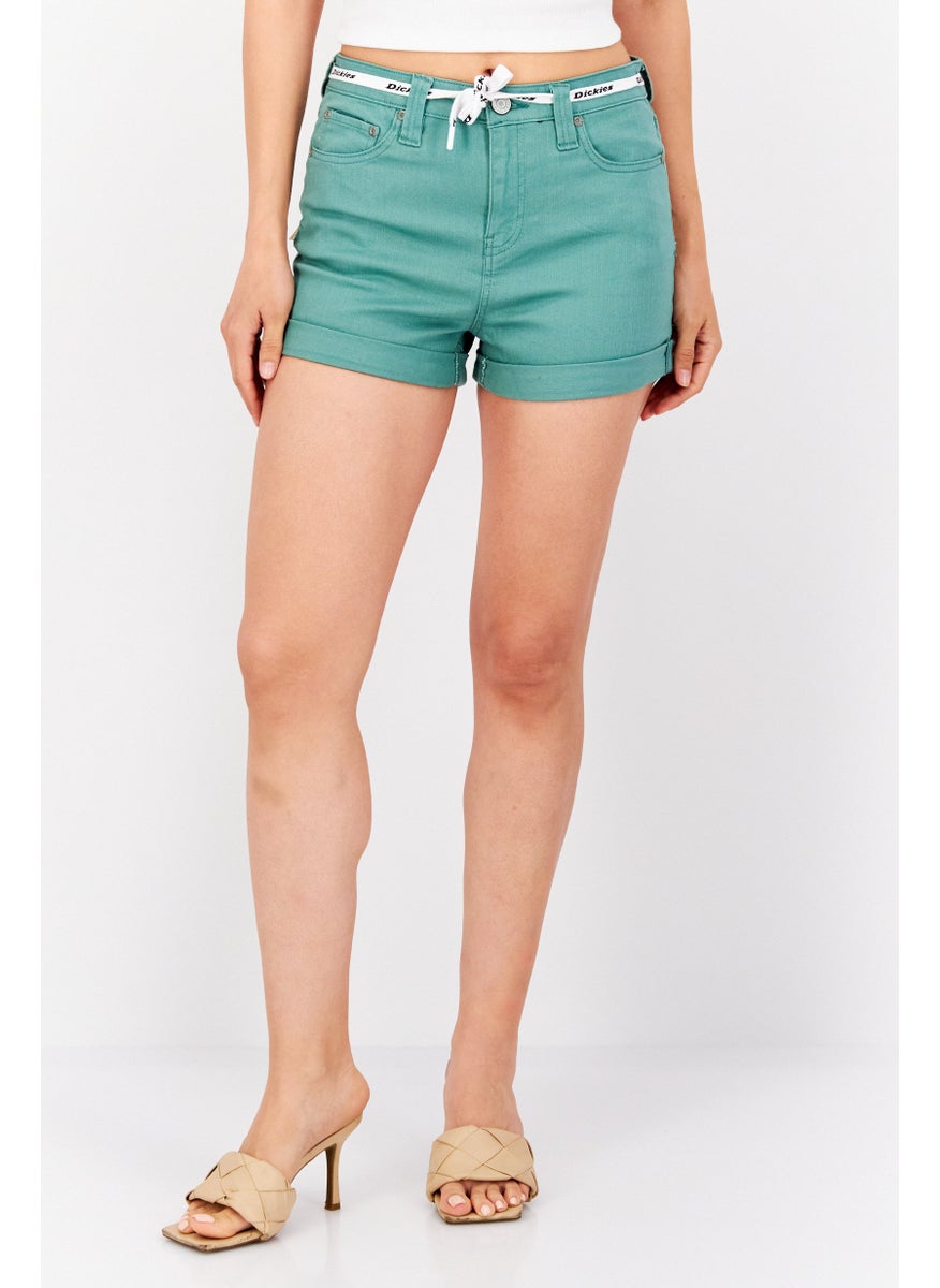 Women Belted Denim Short, Green - pzsku/ZCB6017A69F876E91224AZ/45/_/1737641972/784b27dd-1a13-4127-9186-98ef46ce6677