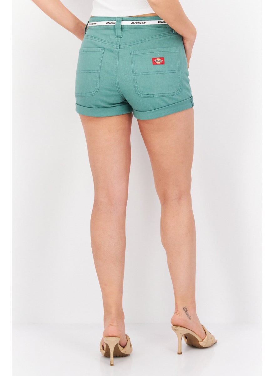 Women Belted Denim Short, Green - pzsku/ZCB6017A69F876E91224AZ/45/_/1737641976/dbbf0876-797f-4d85-ae4e-ea7f190b6a6a