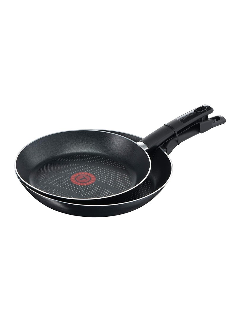 Tefal Cook 'N' Clean Non-Stick Frying Pan with Thermo-Spot, Aluminium, 24 + 28 cm black - Image 1