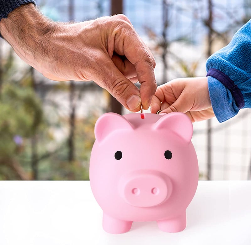PJDRLLC Large Piggy Bank, Unbreakable Plastic Money Bank, Coin Bank for Girls and Boys, Large Size Piggy Banks, Practical Gifts for Birthday, Easter, Christmas (Pink) - Image 4
