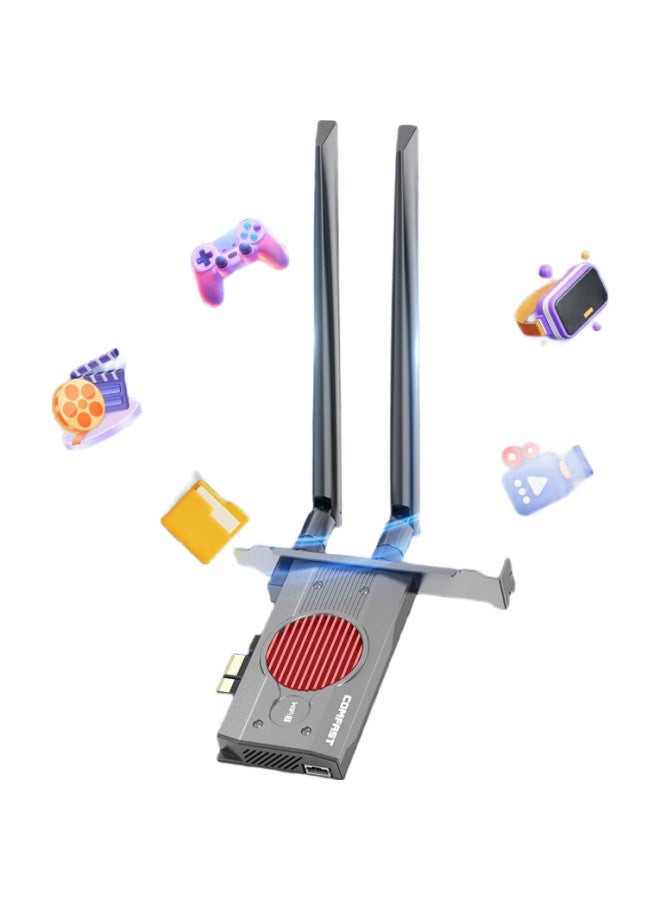 Comfast Wifi 7 Gaming Pcie Wireless Network Card Be200, Gigabit Dual-Band 5G Desktop Computer Built-In Wifi Receiver, High-Speed Bluetooth 5.4, Cf-Be200 Max - Image 3