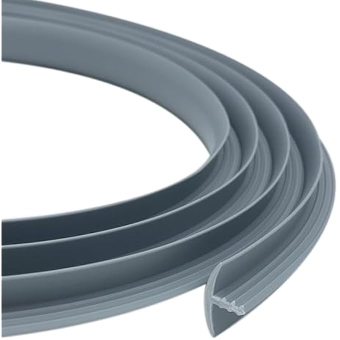 T RUBBER TRIM MOLDING, FIT 3/4 INCH EDGE, EDGING SHELF BANDING, CENTER BARB TEE MOULDING FOR TABLES, GAME AND ARCADE MACHINES DECORATIVE, GRAY, 26FT(8M) - Image 1