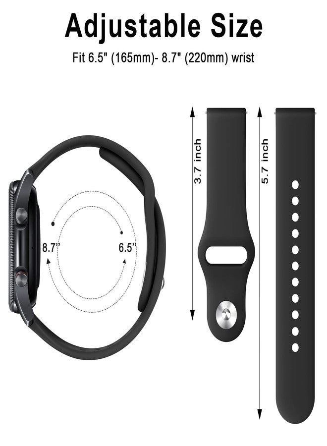Meliya Band for Samsung Galaxy Watch 3 Bands 45mm Women Men, 22mm Adjustable Soft Silicone Sport Strap Replacement Band for Galaxy Watch 3 45mm (Black) - Image 4